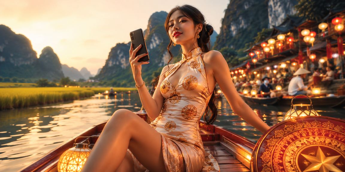 Không khí chợ đêm Ninh Bình với người dùng nhận thưởng hoàn tiền qua ứng dụng